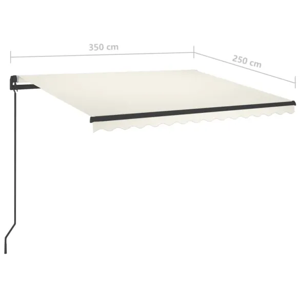 Copertină retractabilă manual cu LED - 3,5x2,5 m - Livrare gratuită
