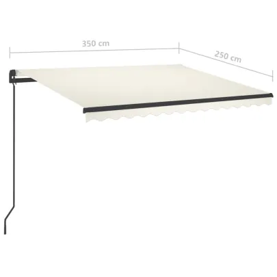 Copertină retractabilă manual cu LED - 3,5x2,5 m - Livrare gratuită