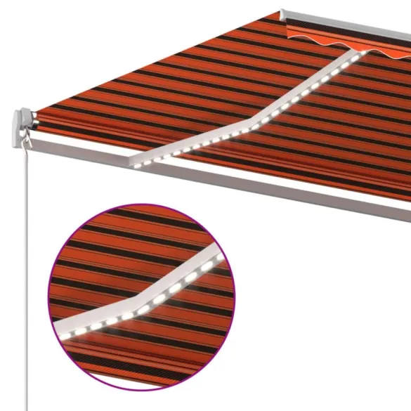 Copertină retractabilă manual cu LED - 600x300 cm - Livrare Gratuită