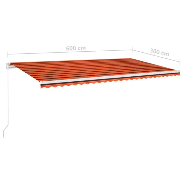 Copertină retractabilă manual cu LED - 600x300 cm - Livrare Gratuită