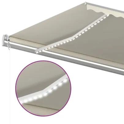 Copertină Automată cu Senzor Vânt și LED - 600x300 cm