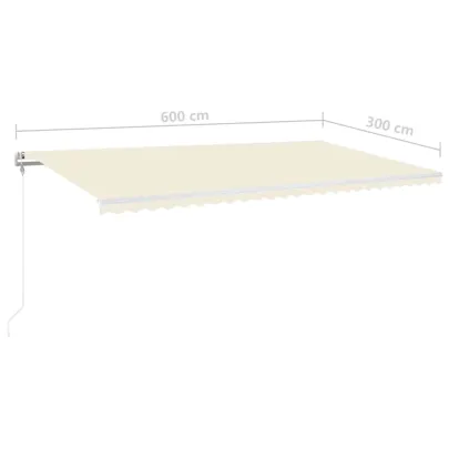 Copertină Automată cu Senzor Vânt și LED - 600x300 cm