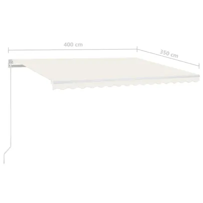 Copertină Retractabilă Manuală Crem 400x350 cm - Livrare Gratuită
