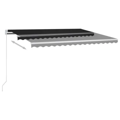 Copertină retractabilă manual antracit 400x350 cm - Livrare gratuită