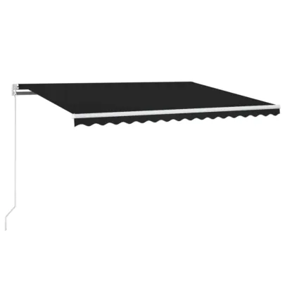 Copertină retractabilă manual cu LED - Antracit 400x350 cm