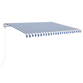 Copertină Automată Retractabilă 4x3.5m - Albastru/Alb - Livrare Gratuită 2