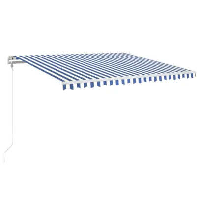 Copertină Automată Retractabilă 4x3.5m - Albastru/Alb - Livrare Gratuită