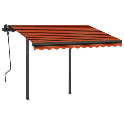 Copertină retractabilă manual cu LED pentru terasă 3x2,5m