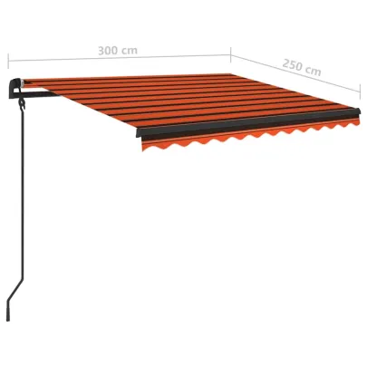Copertină retractabilă manual cu LED pentru terasă 3x2,5m
