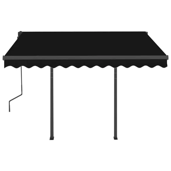 Copertină retractabilă manual cu LED - antracit - 3x2,5 m
