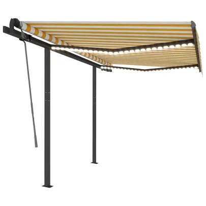 Copertină retractabilă manual cu LED - 3x2,5 m - Livrare gratuită