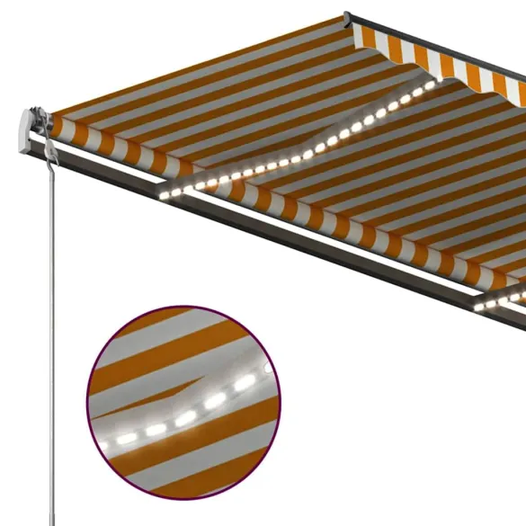 Copertină retractabilă manual cu LED - 3x2,5 m - Livrare gratuită