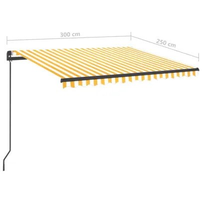 Copertină retractabilă manual cu LED - 3x2,5 m - Livrare gratuită