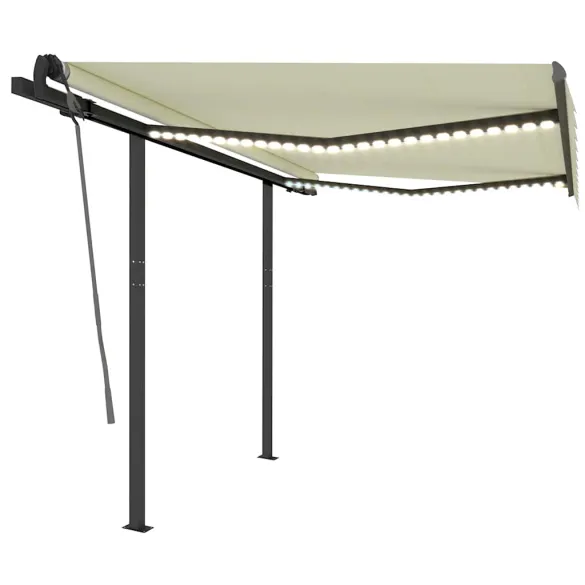 Copertină retractabilă manual cu LED - 3x2,5 m - Livrare gratuită