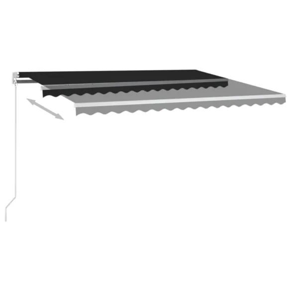 Copertină Retractabilă Manual Antracit 450x350 cm - Livrare Gratuită