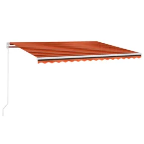 Copertină retractabilă manual 450x350 cm - Portocaliu/Maro 2