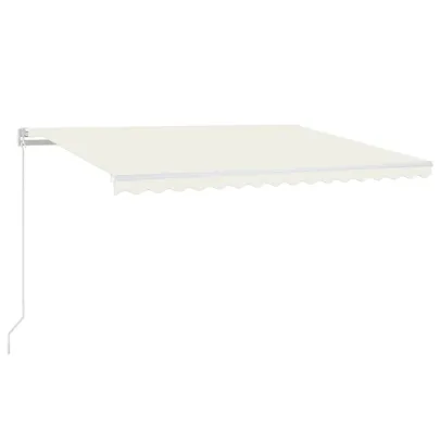 Copertină retractabilă manual cu LED - 450x350 cm - Crem