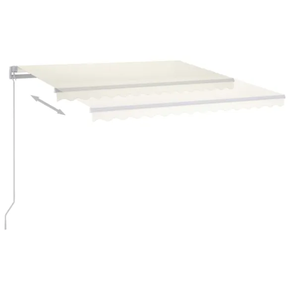 Copertină retractabilă manual cu LED - 450x350 cm - Crem