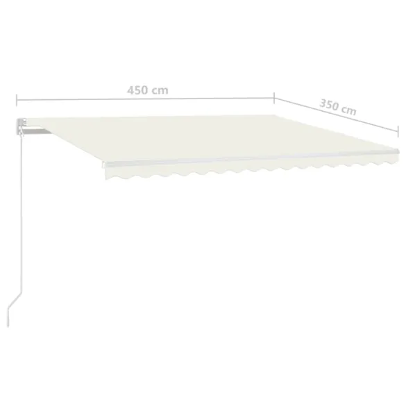 Copertină retractabilă manual cu LED - 450x350 cm - Crem