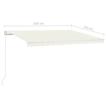 Copertină retractabilă manual cu LED - 450x350 cm - Crem