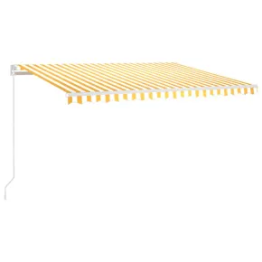 Copertină retractabilă manual cu LED - Galben/Alb - 450x350 cm 2