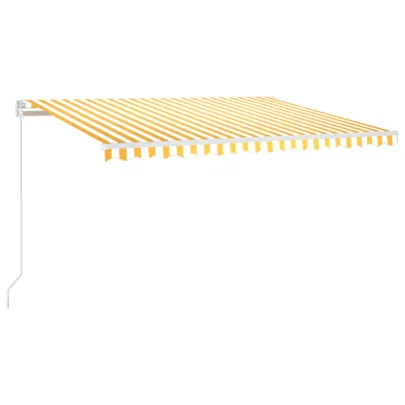 Copertină retractabilă manual cu LED - Galben/Alb - 450x350 cm