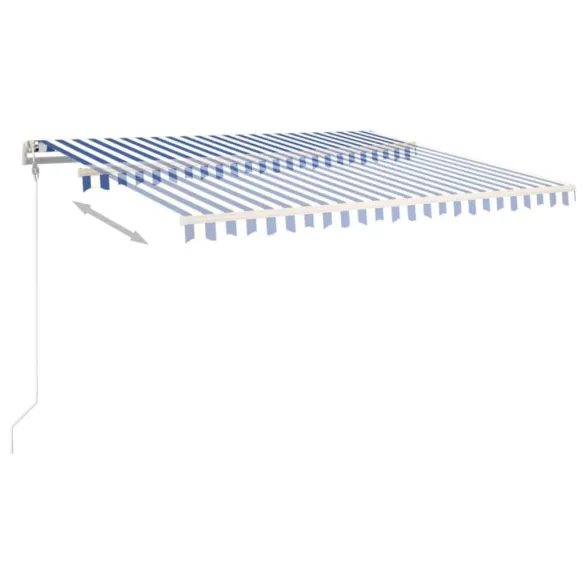 Copertină Retractabilă Automată 450x350 cm - Albastru/Alb