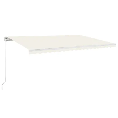 Copertină retractabilă manuală cu LED - 500x350 cm - Crem