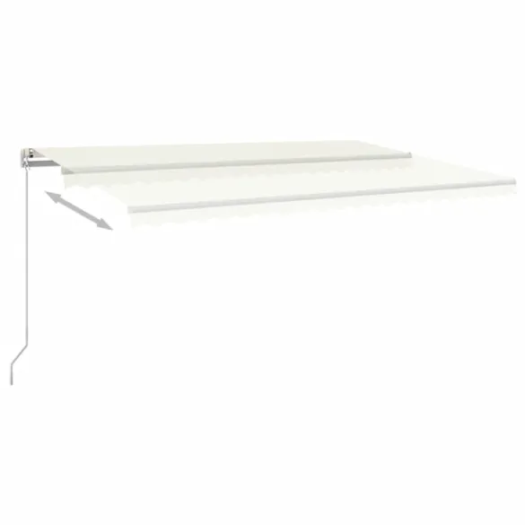Copertină retractabilă manuală cu LED - 500x350 cm - Crem