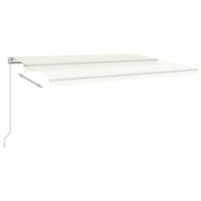 Copertină retractabilă manuală cu LED - 500x350 cm - Crem