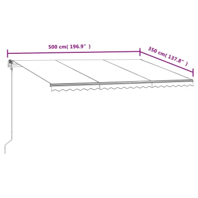 Copertină Automată Retractabilă 5x3.5m - Albastru/Alb | Livrare Gratuită