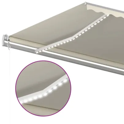 Copertină Automată cu Senzor Vânt și LED - 500x350 cm