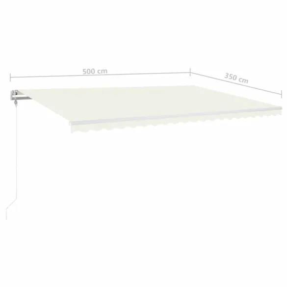 Copertină Automată cu Senzor Vânt și LED - 500x350 cm