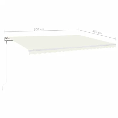 Copertină Automată cu Senzor Vânt și LED - 500x350 cm