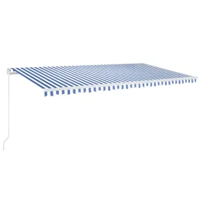 Copertină Retractabilă Manuală 6x3.5m - Albastru/Alb - Livrare Gratuită 2