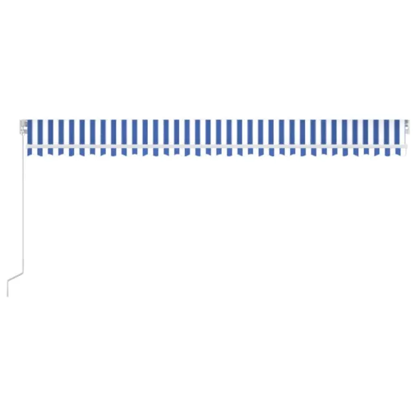 Copertină Retractabilă Manuală 6x3.5m - Albastru/Alb - Livrare Gratuită