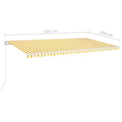 Copertină retractabilă manual cu LED 6x3.5m - Livrare gratuită