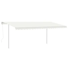 Copertină Automată cu LED și Senzor Vânt - 5x3,5m Crem 2