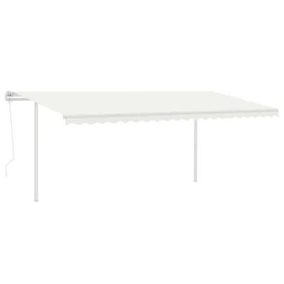 Copertină Automată cu LED și Senzor Vânt - 5x3,5m Crem