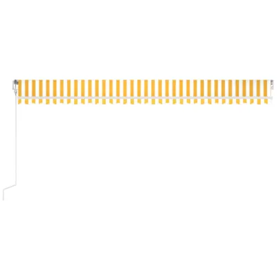 Copertină Retractabilă Automată 6x3.5m - Galben/Alb | Livrare Gratuită