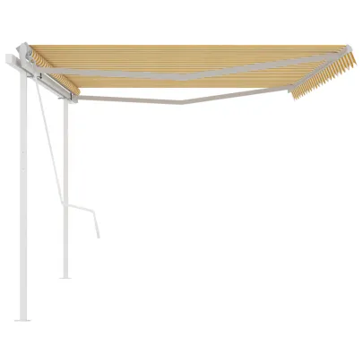 Copertină Retractabilă Automată cu Stâlpi 5x3,5m | Livrare Gratuită