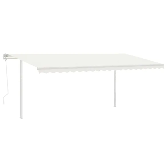 Copertină Retractabilă Automată cu Stâlpi - 5x3,5 m - Crem