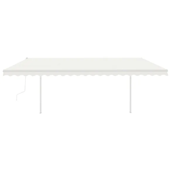 Copertină Retractabilă Automată cu Stâlpi - 5x3,5 m - Crem