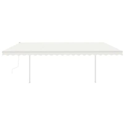 Copertină Retractabilă Automată cu Stâlpi - 5x3,5 m - Crem
