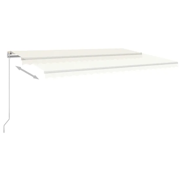 Copertină Retractabilă Automată cu Stâlpi - 5x3,5 m - Crem