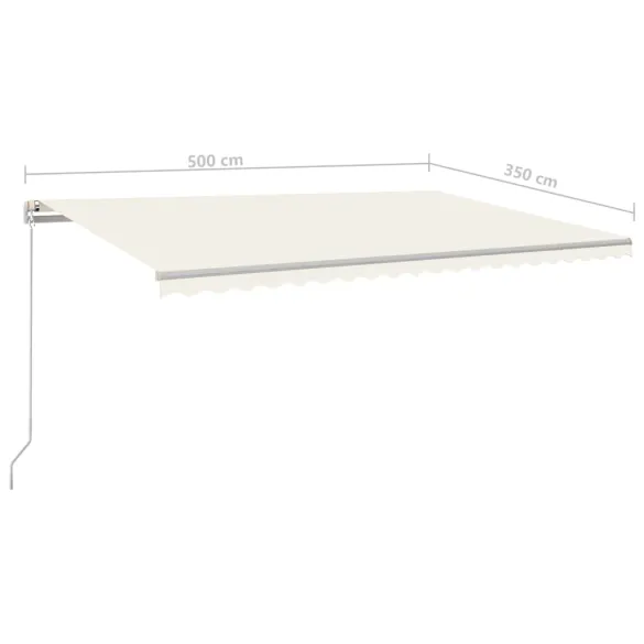 Copertină Retractabilă Automată cu Stâlpi - 5x3,5 m - Crem