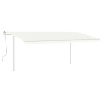 Copertină retractabilă manual cu LED - 5x3,5 m - Crem