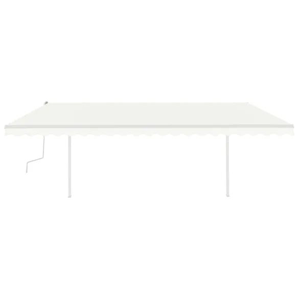 Copertină retractabilă manual cu LED - 5x3,5 m - Crem