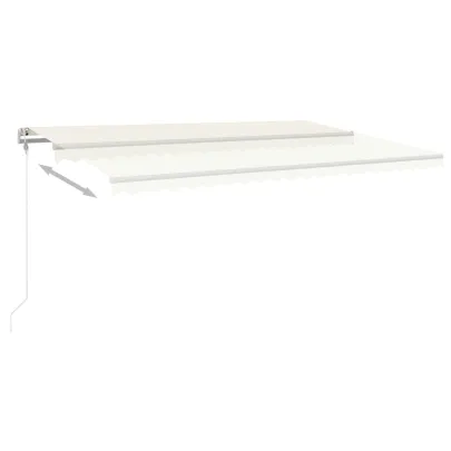 Copertină retractabilă manual cu LED - 5x3,5 m - Crem