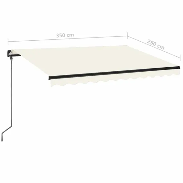 Copertină retractabilă manual cu LED - 350x250 cm - Livrare gratuită